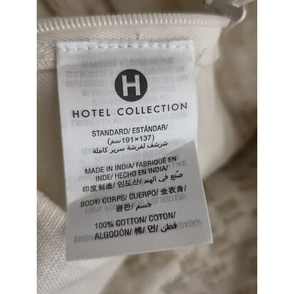 Hotel Collection Mosaic Grid Embroidered 100% Cotton Pillow Sham Standard X2